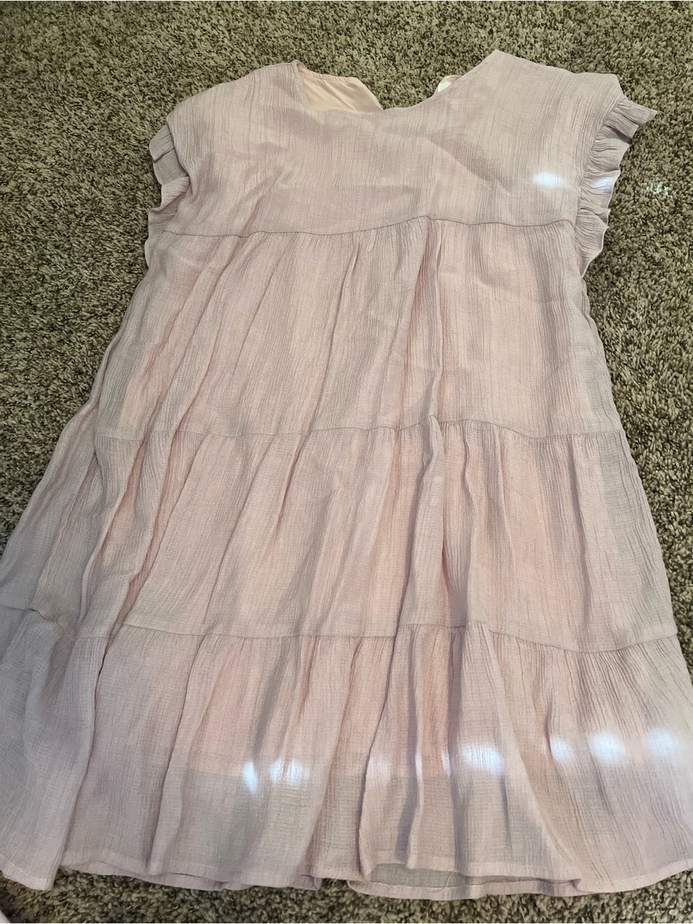 Light Pink Ruffle Sleeve Dress